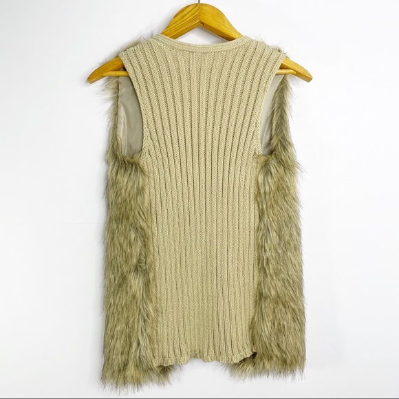 HIPPIE ROSE Juniors Faux Fur Vest with Knit Back - Sz. Medium - Picture 8 of 10